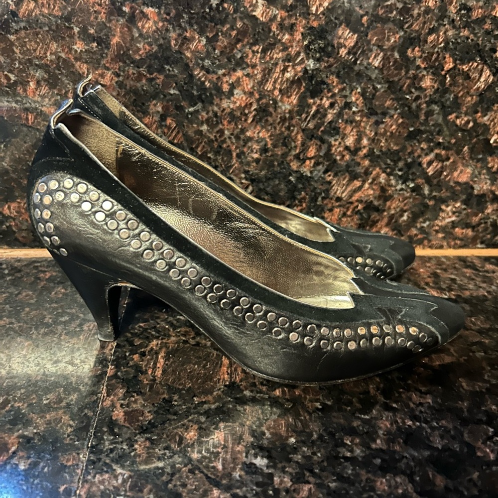 Vintage 80s EL VAQUERO made in Italy studded leather heels 38.5